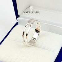 ราคา Sterling Silver 925 2 Lines Ring แหวนเงินแท้ 925 ลาย 2 เส้น แหวนเงินแท้ 100 (4801022269)