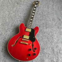ราคา ES335 Gibson คลาสสิกบอดี้กึ่งกลวงร่างกายสีแดงกีต้าร์ไฟฟ้า Humbucker Pickup เครื่องดีดไม้ชิงชันกีตาร์มืออาชีพฮาร์ดแวร์ทอง (21243390030)