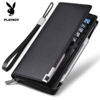 ราคา กระเป๋าถือชายหนุ่ม Playboy ซิปยาวพับกระเป๋าสตางค์บางเฉียบ (10520811253)