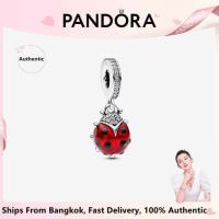 ราคา New 925 sterling silver Red Ladybird Dangle Charm fit Snake Chain bracelet women fashion DIY jewelry Mothers Day gift for Mom (18570190197)