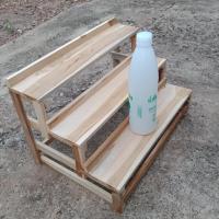 ราคา ชั้นไม้แบบขั้นบันได แบบ 3ขั้น ชั้นวางของงานไม่ทำสี (979080716)