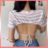 ราคา เสื้อครอปมินิ เสื้อเเฟชั่นวัยรุ่น เสื้อครอปโชว์หลังสวยๆมีผูกโบว์ เสื้อครอปสไตล์เกาหลีราคาโปรโมชั่น เสื้อครอป (15785641139)