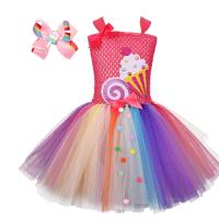ราคา 2023 Sweet Lollipop Candy Kids Dress Carnival Party Little Girl Birthday Costume Fancy Rainbow Tutu Children Wedding Clothes by Hs2023 (19691850736)