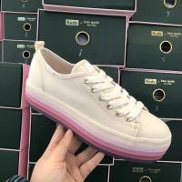 ราคา ยี่ห้อ Keds สต็อกสีพื้นต่ำส้นแบนรองเท้าสีขาวรองเท้าผ้าใบหนังรุ่นเดียวกับเจิ้งซิ่วเจิ้งสไตล์เกาหลี (14768145211)