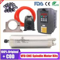 ราคา คุณภาพสูง มีสต๊อก VFD CNCแกนชุดอุปกรณ์มอเตอร์ 220V 1 5KW VFD 220V 800W 4แบริ่งแกนหมุนน้ำเย็นมอเตอร์ 220V 75Wปั๊มน้ำ 65มอเตอร์Mm Clamp Mount 5Mท่อน้ำ 13Pcs ER11 Collet 220V 1 5kw Vfd 800W 7แบ (58551089