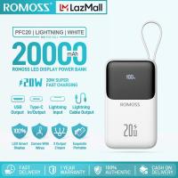ราคา Romoss แบตสำรอง PFC20 20000MAh PD20W 22 5 PFC10 10000Mah 15W ชาร์จเร็วพร้อมสายเคเบิ้ลในตัว3เอาต์พุต2อินพุตจอแสดงผลแอลอีดีแบตสำรองพกพา (20692081163)