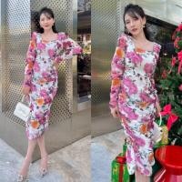 ราคา ป้าย Ananya เดรสยาวแขนยาว งานพิมพ์ลายดอกไม้หวานๆผ้าเนื่อดีบุซับแน่นๆ (21062227387)