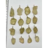 ราคา 100 Natural Libyan Desert Tektite Pendant handmade Wirewrapping with Copper Golden Tektite origin Egypt with Free Chain (17122357974)