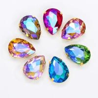ราคา Yichuan หินรูปหยดน้ำหลากสีกระจก Swarovski ฐานโลหะคริสตัลหัวเข็มขัด (20582659710)