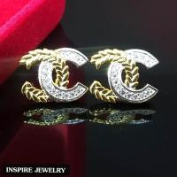 ราคา Inspire Jewelry ต่างหู ช่อมะกอก ฝังเพชร งานจิวเวลลี่ หุ้มทองแท้ 100 24K ขนาด 1 2 CM สวยหรู พร้อมกล่องทอง (213255832)