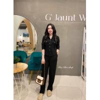 ราคา งานจริงสวยมาก เซตคอปกเชิ้ตแขนยาวกระดุมสีทอง สุดปัง กางขายาวมีกระเป๋าข้างใช้งานได้จริง ผ้าท็อฟฟี่เกรดไฮเอนงานป้าย เสื้อ32 38 เอว26 32 สพ42 กางเกงยาว39 (20843566539)