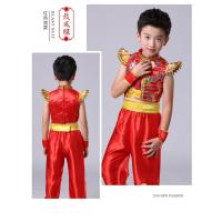 ราคา ชุดตีกลองสำหรับเด็กชุดทำการแสดงชุดทีมกลองเอวสไตล์จีนแร็ปจีนสีแดงเต้นรำชุดทำการแสดงสำหรับเด็กวัยหัดเดินงานมงคล (7888573709)