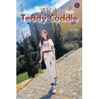 ราคา Teddy Cuddle Set ชุดวอร์มเซ็ต 2 ชิ้น เสื้อแขนสั้น กางเกงขายาว สีขาวขอบน้ำตาล ผ้ายืด ใส่สบาย ใส่ออกกำลังกายได้ (21022484756)