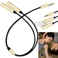 ราคา สาย Y adaptor แบบแยก เป็น Earphone และ Mic 3 5mm Jack Y Splitter Male to 2 Female Ports with Mic Headphone Extension Audio Cable AUX Cord for Speaker Phone (1818368839)