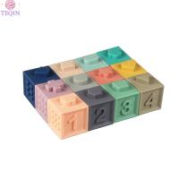 ราคา TEQIN Baby Building Blocks Toys Soft Silicone Teethers Educational Squeeze Toy With Numbers Animals Shapes Textures (19178419786)