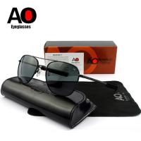 ราคา AO Aviation แว่นตากันแดดผู้ชายพร้อมกล่องเดิมกรณีทำความสะอาดผ้า R ขับรถแว่นตากันแดด American Optical Gafas De Sol Hombre (19289561617)