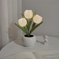 ราคา โคมไฟตั้งโต๊ะ led ทิวลิป ไฟตกแต่ง ไฟห้องนอน โคมไฟหัวเตียง ไฟตกแต่งห้อง ไฟตกแต่งดอกไม้ โคมไฟ ช่อดอกไม้จำลอง สํา (19843708147)