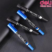ราคา Deli ปากกามาร์คเกอร์ สำหรับเขียนซองพลาสติก เขียนแผ่นซีดี โมเดล แบบ 2 หัว 0 5mm 1mm สีน้ำเงิน สีดำ Marker Pen U211 เครื่องเขียน office stationery (20668959895)