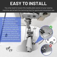 ราคา 6 PCS Sewing Rolled Hemmer Foot Silver Metal Narrow Rolled Sewing Machine Presser Foot Kit (20810647493)