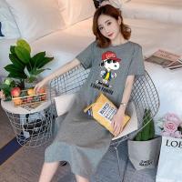 ราคา เดรสยาวเสื้อยืดแฟชั่นผู้หญิงสไตล์เกาหลี คอกลมแขนสั้น เนื้อผ้ายืดหยุ่นดี กระโปรงเสื้อยืดทรงสวย แนวหวานสดวัยรุ่นน่ารัก Q138 (7911902555)