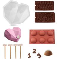 ราคา แม่พิมพ์ซิลิโคน รูปหัวใจ เพชร 3D สําหรับทําชีสเค้ก มูส ขนมหวาน 8 แพ็ก (18898931709)