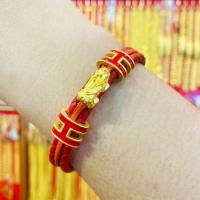 ราคา สร้อยข้อมือ ข้อมือปี่เซียะ หนังถัก น้ำหนักทอง 0 3 กรัม ทองคำแท้ 99 9 (14161025978)