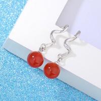 ราคา แฟชั่นเกาหลีธรรมชาติโมราสีเขียวต่างหูหญิงเงินอาเกตสีแดงพลอยคริสตัลเครื่องประดับ (15332554192)