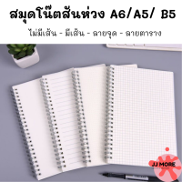 ราคา สมุดโน๊ต ปกพลาสติกสันห่วง มีเส้น ไม่มีเส้น ตาราง ลายจุด ขนาด A6 A5 B5 ปกพลาสติกใส (11168963585)