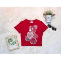 ราคา เสื้อครอป เสื้อสีแดง ครอปผ้าเรย่อน อก28 ก่อนยืด 36 (21014615380)