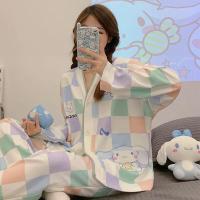 ราคา Sanrio ชุดนอน Cinnamoroll ของผู้หญิง ชุดนอนสองชิ้นแขนยาวฤดูใบไม้ผลิและฤดูใบไม้ร่วงชุดนอนน่ารัก (20903518410)