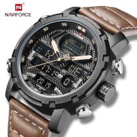 ราคา NAVIFORCE 9160 นาฬิกาแบรนด์ชั้นนำหรูหรานาฬิกาดิจิตอลนาฬิกากีฬาทหารหนังแท้สำหรับบุรุษนาฬิกา (12409550844)