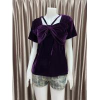ราคา เสื้อกำมะหยี่ โบว์หน้าอก คล้องคอ อก 36 38 นิ้ว สวยเก๋ ผ้านิ่มเด้ง ใส่สบาย ไม่ร้อนค่ะ (21029730771)