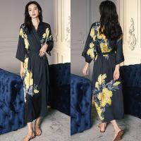 ราคา ชุดนอนผ้าซาตินสตรีเสื้อคลุมอาบน้ำแขนยาวผ้าไอซ์ซิลค์ขนาดใหญ่สำหรับฤดูร้อนปี2022 (14718977255)