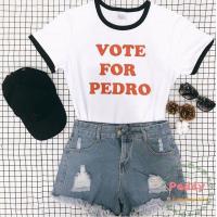 ราคา OKOUFEN VOTE For PEDRO tshirt ringer letter print tee fashion uni cotton plus size tops crewneck short sleeve cool clothing (12998286631)