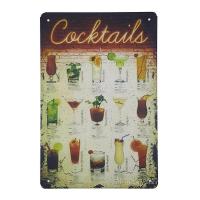 ราคา ป้ายสังกะสีวินเทจ Type of Cocktails (427175859)