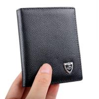 ราคา Bogesi กระเป๋าสตางค์ผู้ชายใบเล็ก หนังวัวแท้ รุ่น B208 1 สีดำ (1084305)