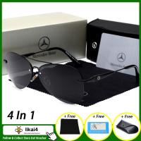 ราคา 4 in 1 likai4 Original Benz แว่นกันแดดโพลาไรซ์สำหรับผู้ชายขับรถขับรถไร้กรอบป้องกันรังสียูวีแว่นตาผู้ชาย (2575348349)