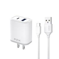 ราคา ชุดชาร์จ USB C PZX P08 ชุดสายชาร์จเร็ว พร้อมสายชาร์จ (17495158748)