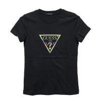 ราคา GUESS เสื้อยืดทรงสามเหลี่ยม GUESS ลายตัวอักษรสีตัวอักษรเสื้อผู้หญิงแขนสั้นเข้ารูประบายอากาศได้ดีผ้าฝ้ายบางสำหรับฤดูร้อน (14507935772)