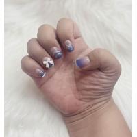 ราคา เล็บปลอม ปลายเล็บตัดสีลูกแก้ว สีฟ้าติดอะไหล่โบว์ 24 ชิ้น (20529987216)