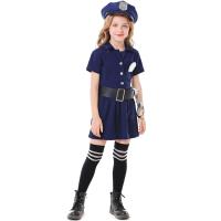 ราคา Girls Uniform Costume Police Kids Cosplay Deluxe Police Dress Clothes For Halloween Children Dress Up Cool Career Outfits Suits (19334309450)