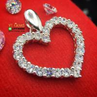 ราคา จี้เพชร หัวใจ จี้เงินแท้ ชุบทองคำขาว เพชรSwiss YTG 8678 (17554988738)