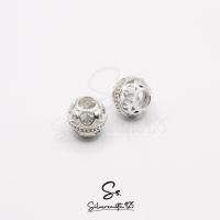 ราคา ลูกปัด ชาร์มเงินแท้ 92 5 ขนาด10มิล เม็ดบีทเงินแท้ ทรงกลมลายฉลุ สำหรับสร้อยข้อมือ สร้อยคอ สร้อยข้อเท้า (14618207262)