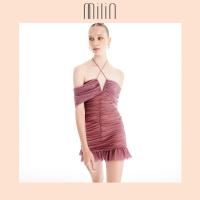 ราคา MILIN Crisscross off shoulder Ruched detailing at the front and back body conscious mini dress เดรสสั้นสายเดี่ยวไขว้ปาดไหล่ทรงเข้ารูปพอดีตัวแต่งรูด Foxy Dress (17807987848)