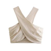 ราคา Traf เสื้อโชว์หลังแฟชั่นเซ็กซี่สำหรับผู้หญิงเสื้อสายเดี่ยวลายดอกไม้ผูกโบว์เสื้อคล้องคอแบบวินเทจ (21171207278)