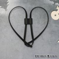 ราคา สายรัดปากหนังมีเชือกรูดสำหรับกระเป๋าทรงขนมจีบสายรัดกระเป๋าเป้สะพายหลังมีเชือกรูดสีดำสายรัดปากแคบอุปกรณ์เสริมกระเป๋า (19631814266)