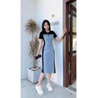 ราคา Sawa Store ชุดเดรนผ้ายีนส์ ดีเทลผ้ายืดสีดำ (20891313490)