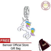 ราคา BAMOER จี้เคลือบนำโชคเงินแท้925จี้รูปสัตว์ม้าเลียนำโชคสำหรับสร้อยข้อมือรูปงูของแท้กำไลข้อมือ BSC075 (721412629)