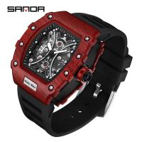 ราคา SANDA Top Luxury ยี่ห้อผู้ชายแฟชั่น Casual นาฬิกากันน้ำผู้ชาย Auto วันที่ PU สายนาฬิกาควอตซ์ (16865920953)