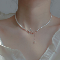 ราคา French Lock Love Heart Pearl Necklace Fairy Clavicle Chain Ins Fashion Design Double layer Necklace Women Jewelry Accessories (19566666240)